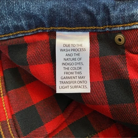 Duluth Trading Red Flannel Lined Straight Leg Jeans Women Size 6x31 - Picture 10 of 13
